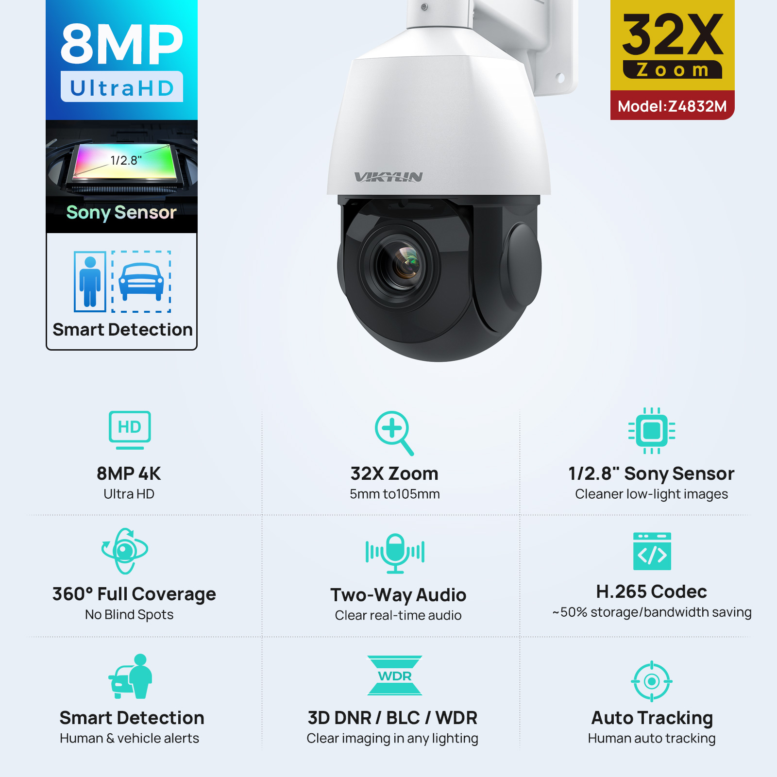 Vikylin 4K 8MP PTZ 32X 줌 100M  - Humidity Dome Kit 리뷰 및 가격